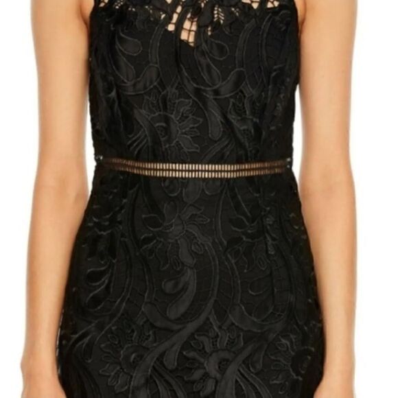 Bardot Isa Crochet Lace Sheath Cocktail Dress Black Size US 10/L - Picture 2 of 12